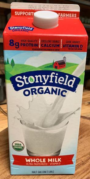 Stonyfield Organic Whole Milk 1.8L