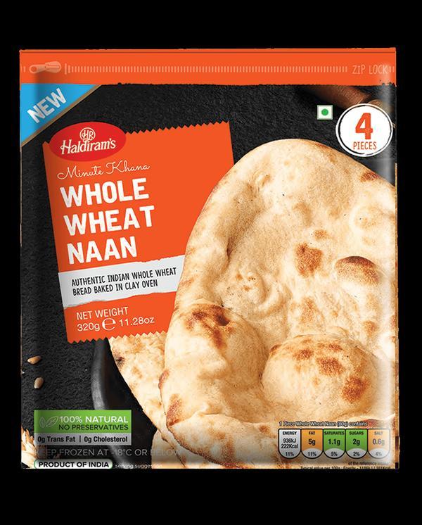 HALDRIRAM WHOLE WHEAT NAAN 4pcs